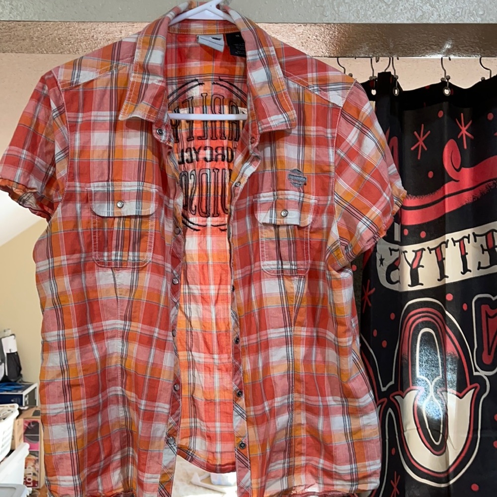 Harley Davidson pear snap front shirt